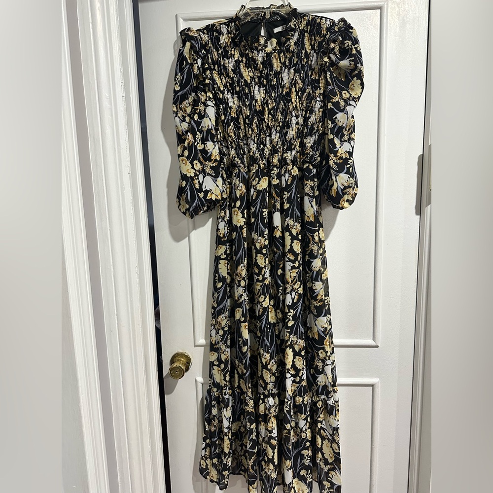Floral quarter Sleeve Maxi Dress